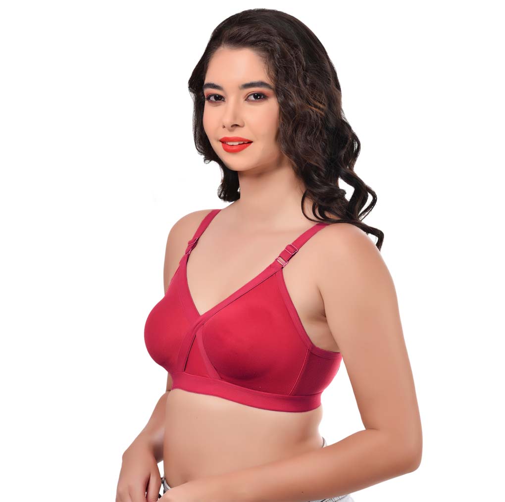 Women’s Non-Padded Bra – Red, Black & Purple – Pack of 3 - GSN Store