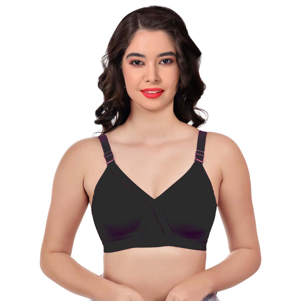 Women’s Non-Padded Bra – Red, Black & Purple – Pack of 3 - GSN Store